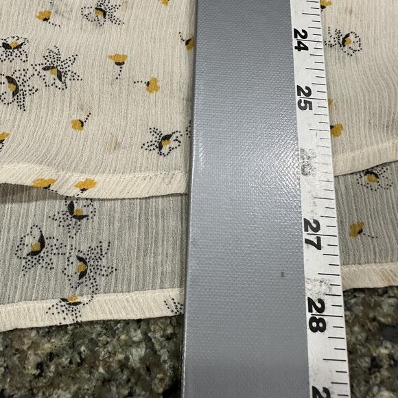 Torrid Blouse Plus 4X White Yellow Floral Ruffle Sleeve Sheer Tunic Top - Picture 6 of 10